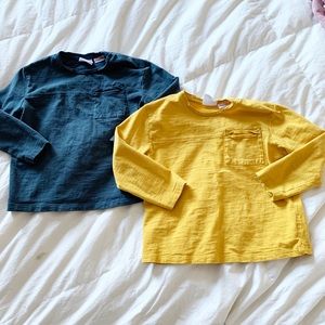3/$20 ZARA Toddler Pocket Long Sleeve Shirts 3-4